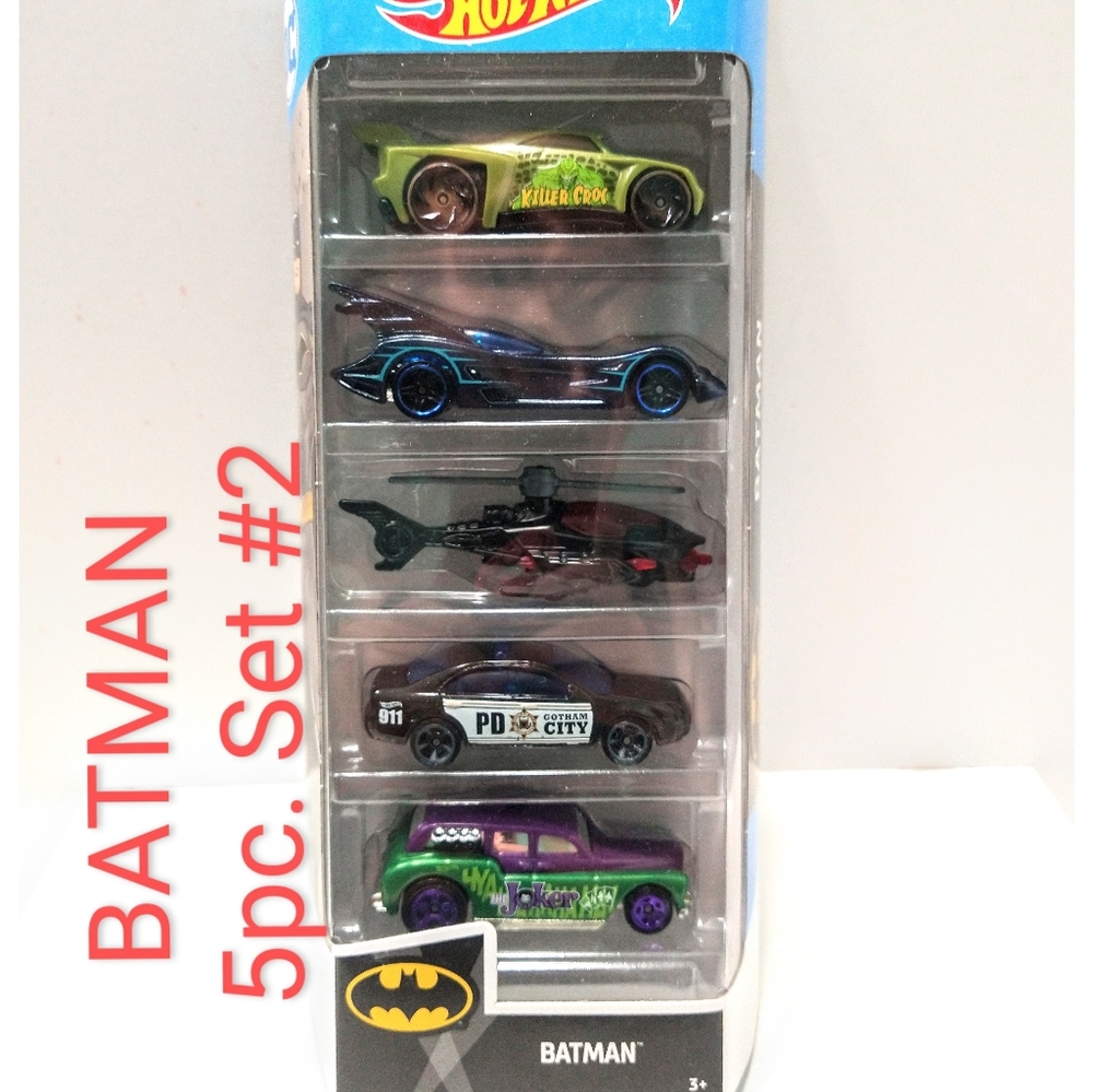 Hot Wheels 'Batman' 5 Car Collectible Set (#2) 1:64 Scale *NIB*